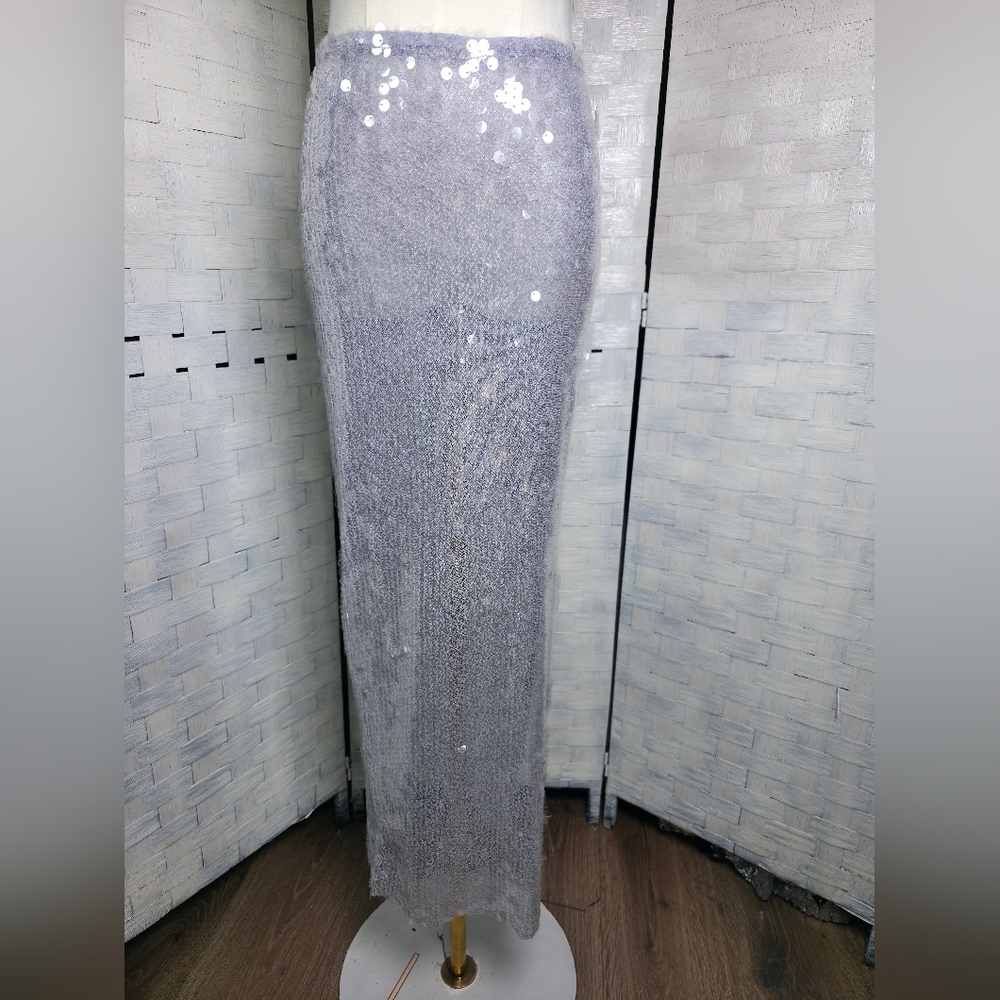 Zara Silver Maxi Skirt - Picture 3 of 10